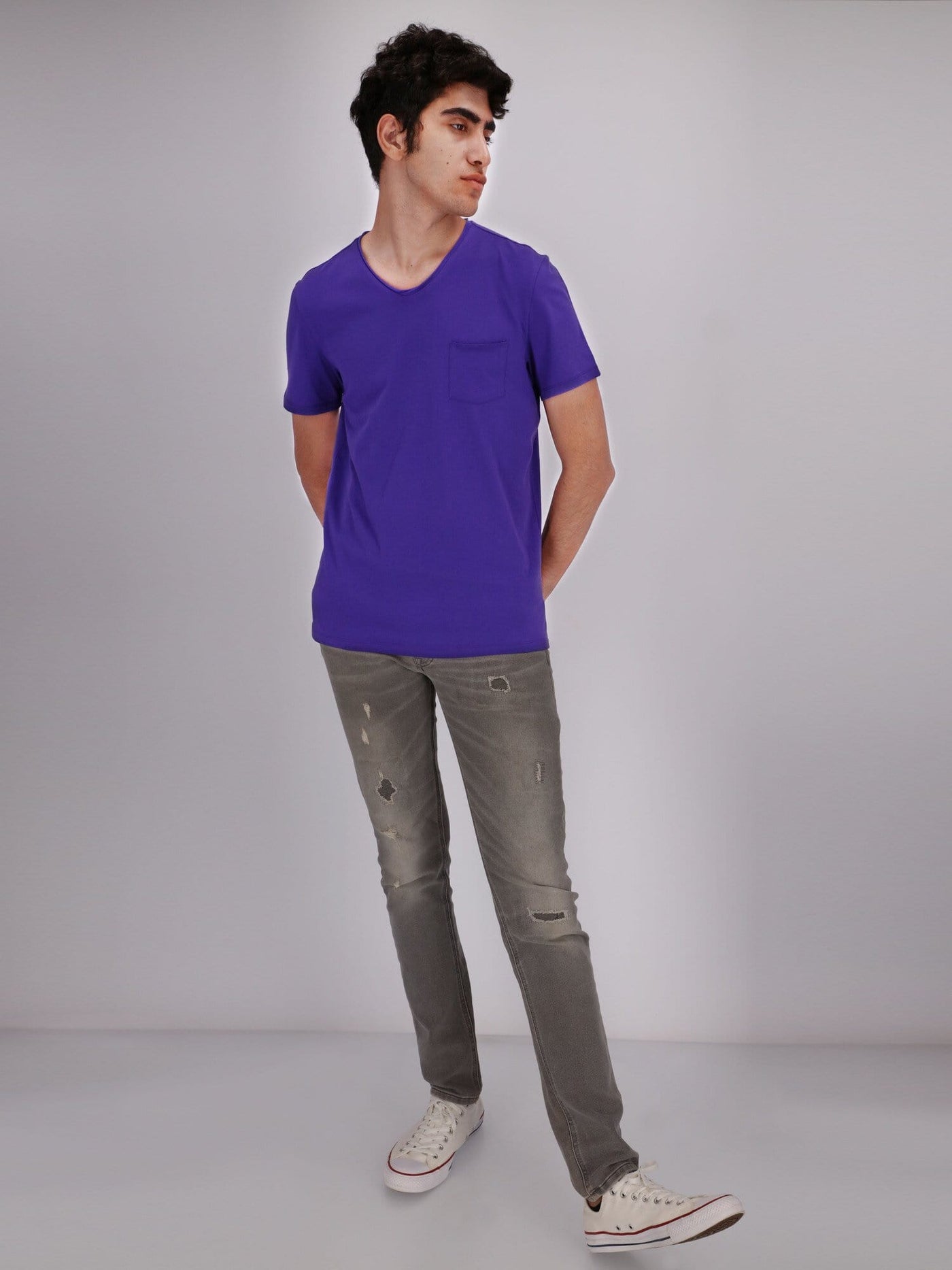 OR T-Shirts Chest Pocket V-Neck Solid T-Shirt