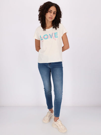 OR Tops & Blouses Love Yourself Front Text Print Short Sleeve Top