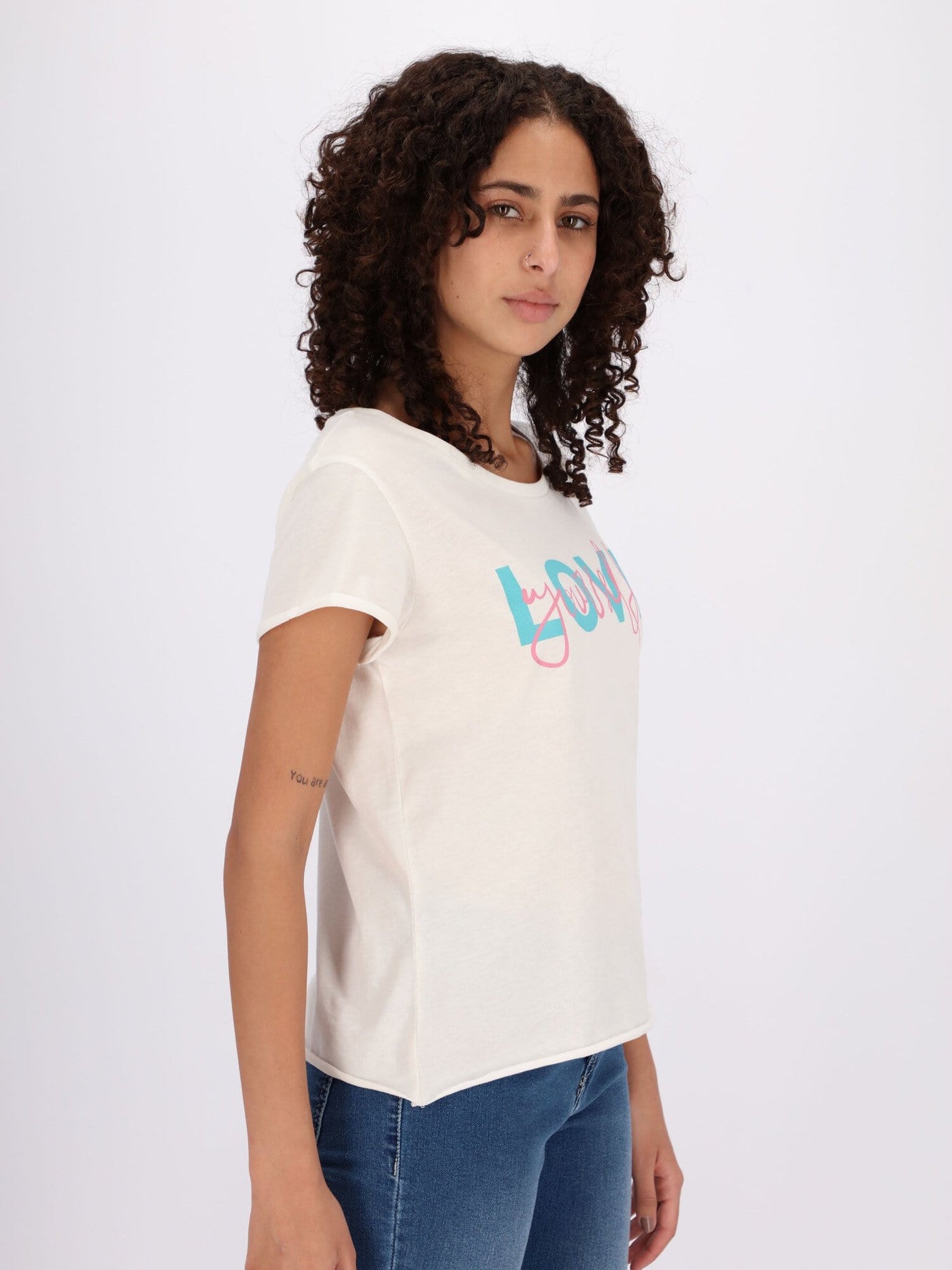 OR Tops & Blouses Love Yourself Front Text Print Short Sleeve Top