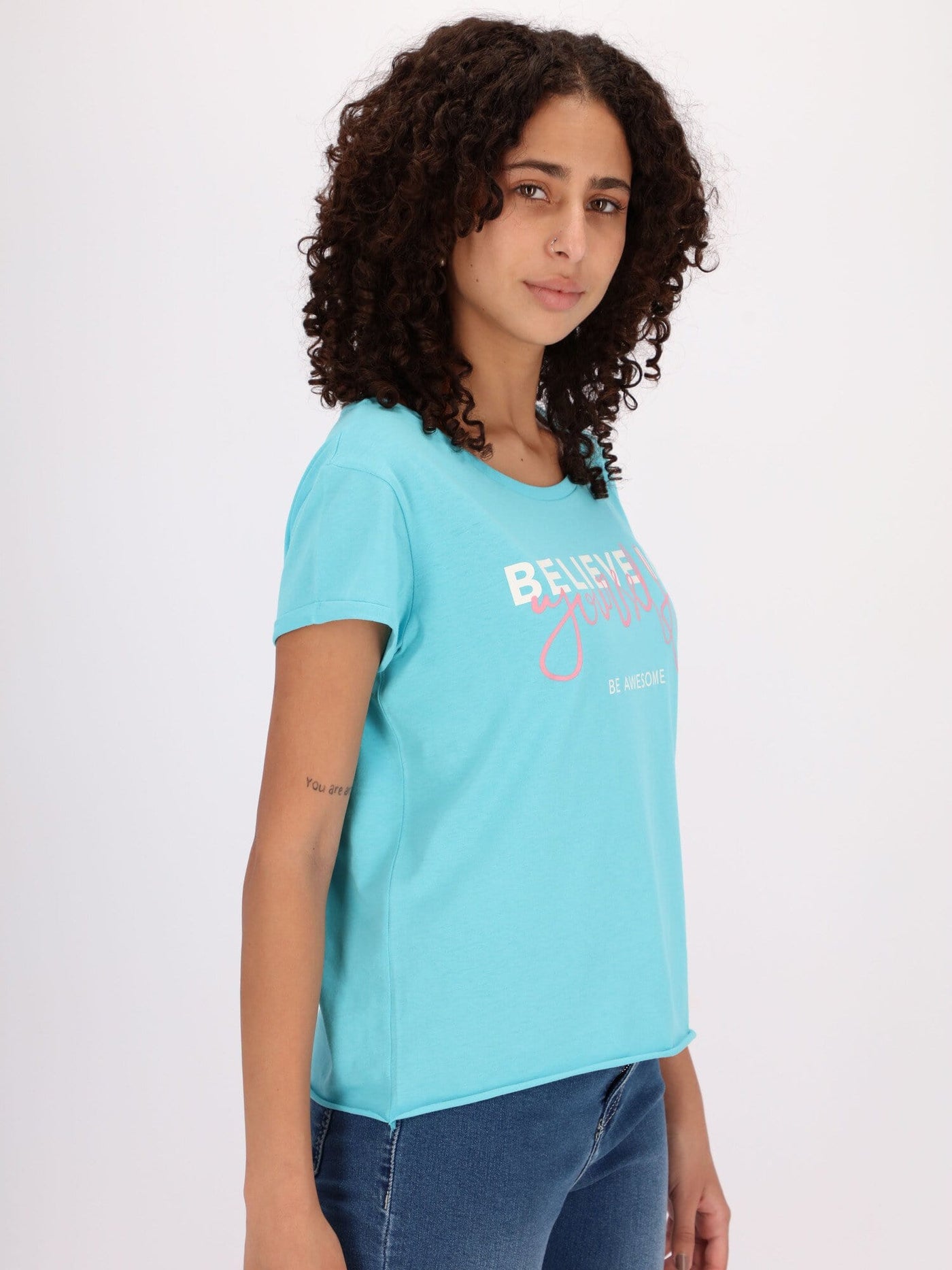 OR Tops & Blouses Love Yourself Front Text Print Short Sleeve Top