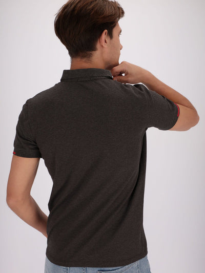 OR Polos Self Patterned Polo Shirt