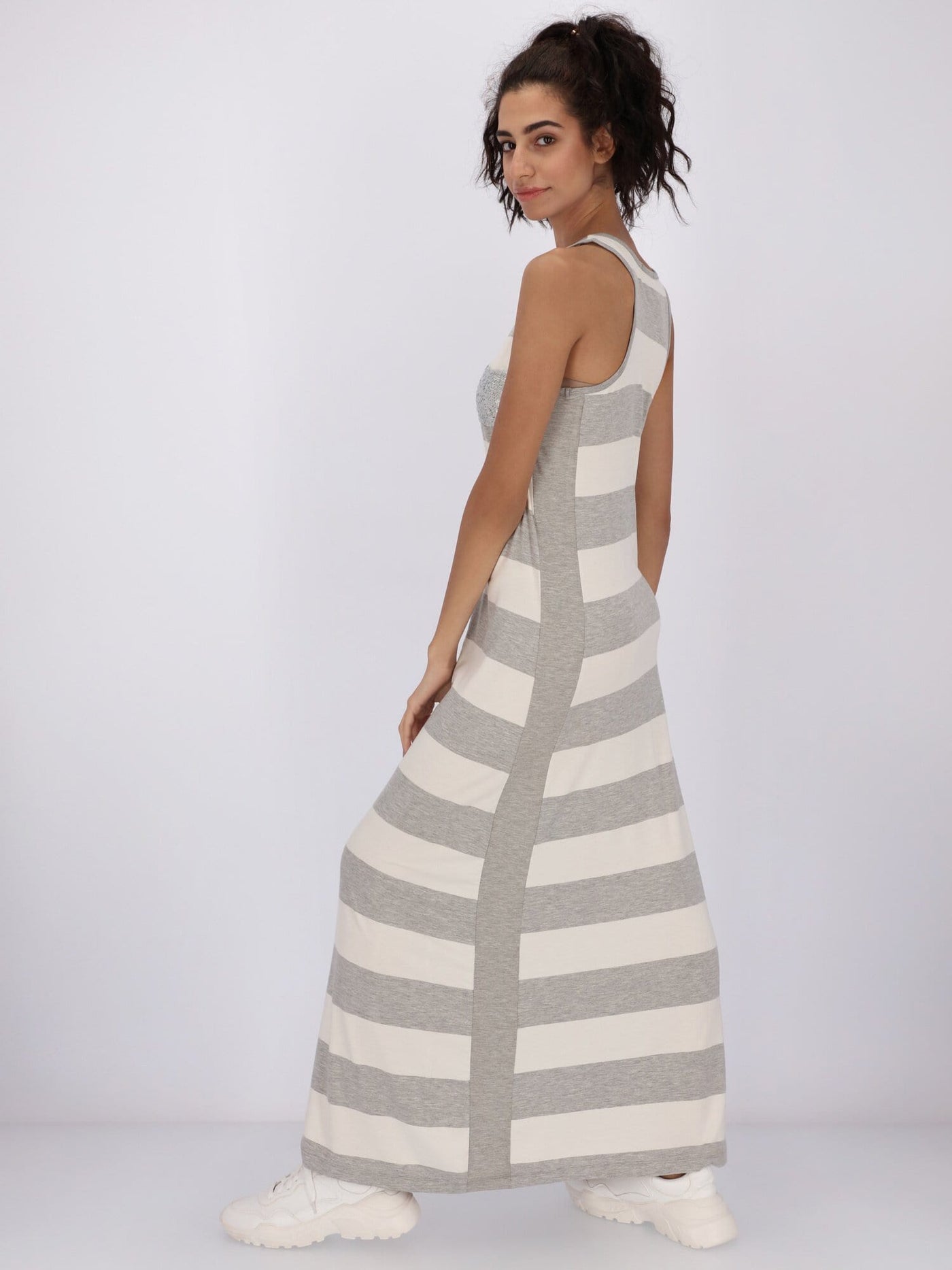 OR Dresses & Jumpsuits grey chine / S Striped Sleeveless Dress with Sequin Pocket