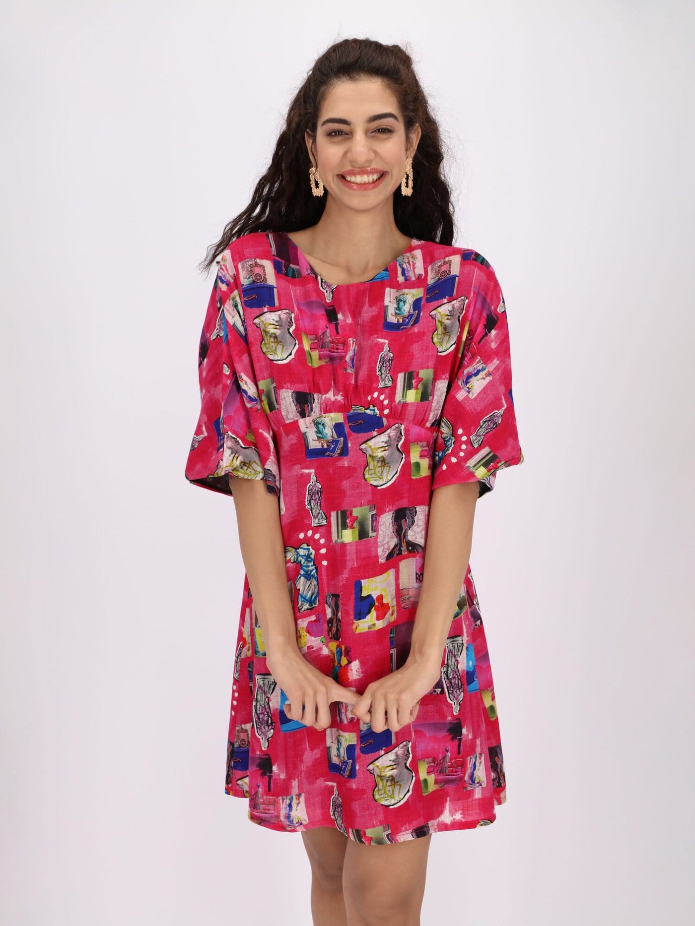 OR Dresses & Jumpsuits Batwing Short Printed Dress