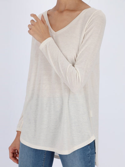 OR Tops & Blouses Off White / L Heather Long Sleeve Knitted Top