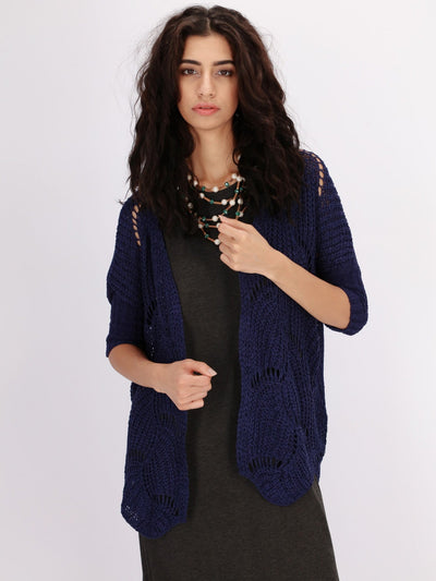 OR Jackets & Cardigans WHITE / Os Open Stitch Cardigan with Asymmetric Hem