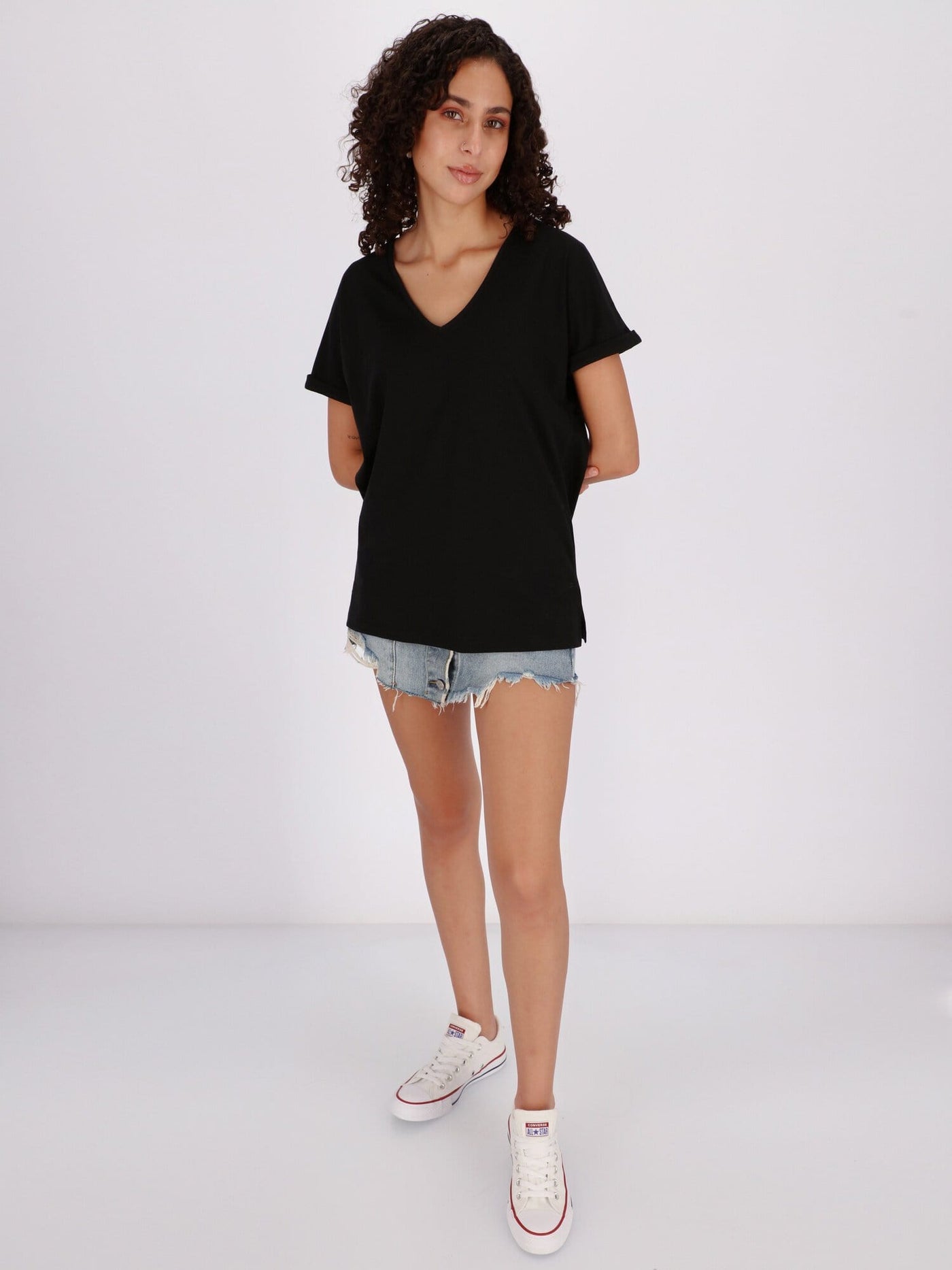 OR Tops & Blouses Basic Cap Sleeve V Neck Top