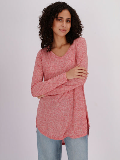 OR Tops & Blouses Bittersweet Red / M Heather Long Sleeve Knitted Top