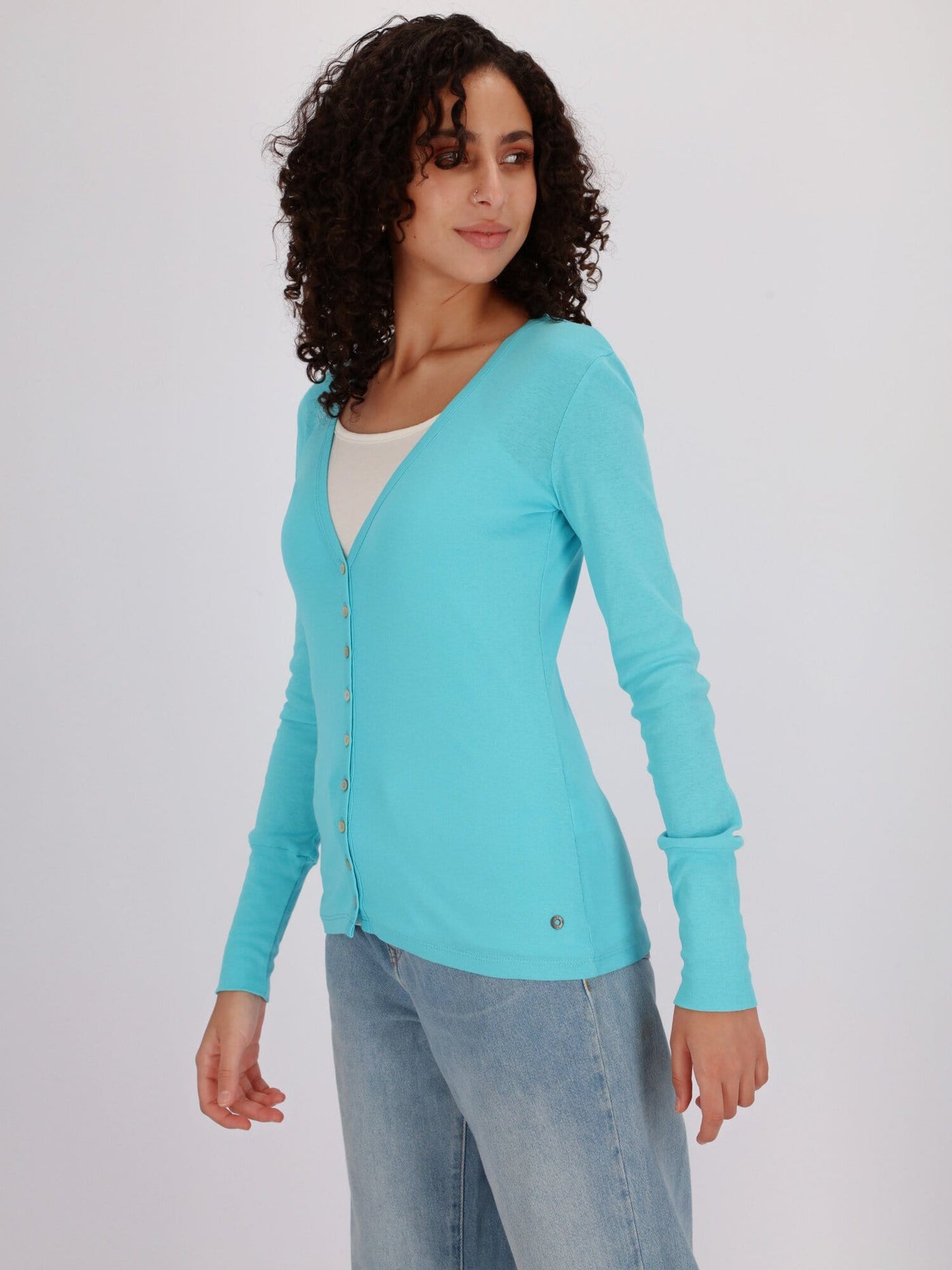 OR Jackets & Cardigans Basic Buttoned Jumper with V Neck