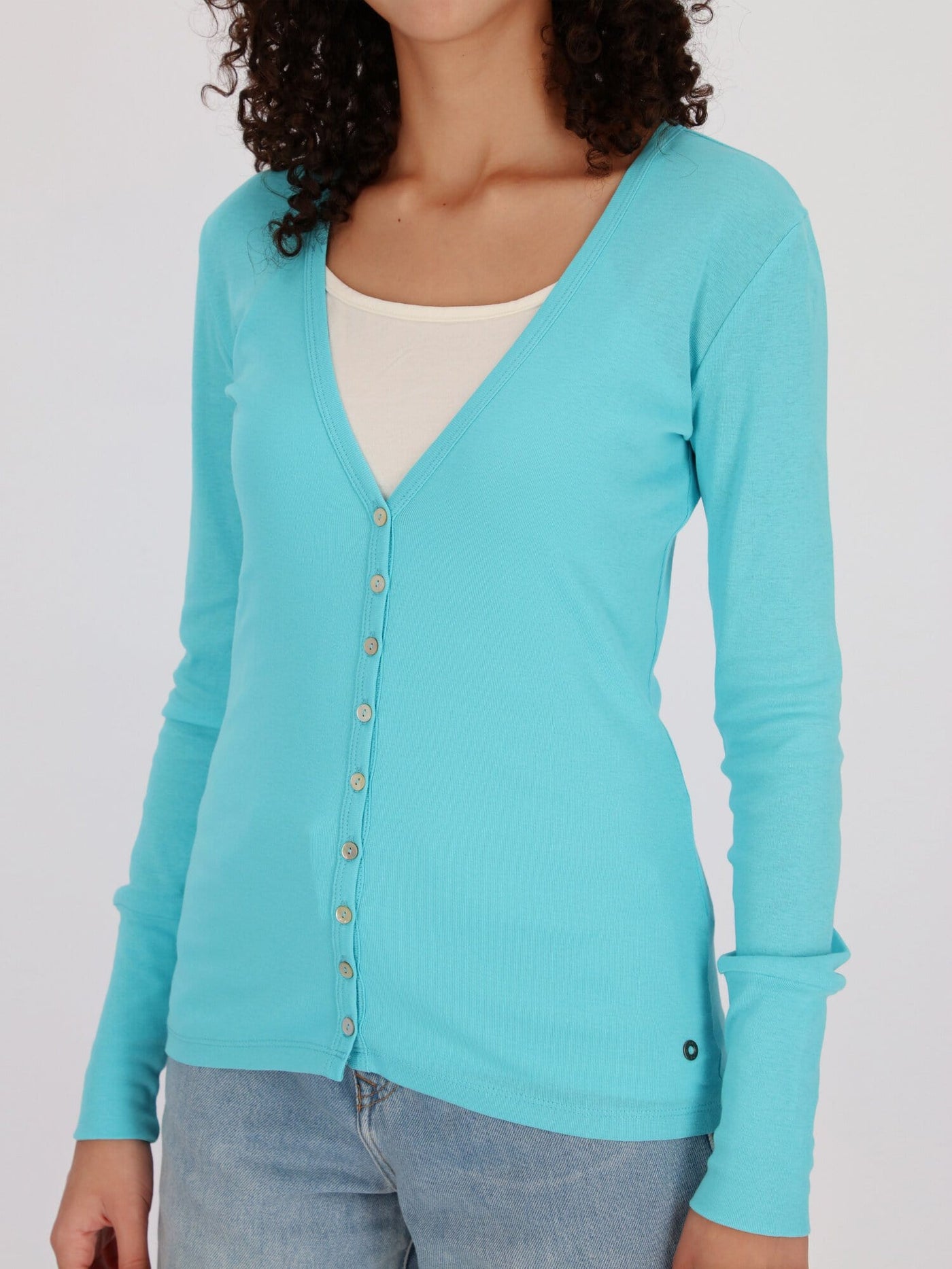 OR Jackets & Cardigans Basic Buttoned Jumper with V Neck