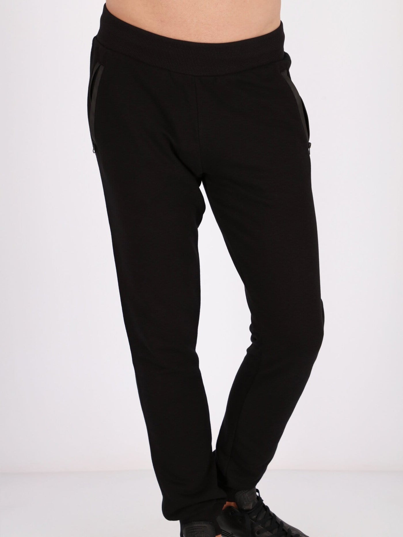 Daniel Hechter Pants & Shorts Black / S Cuffed Hem Side Zipped Pocket Sweatpants