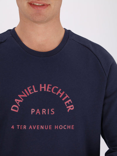 Daniel Hechter Sweatshirts & Hoodies Rubber Front Print Melton Sweatshirt