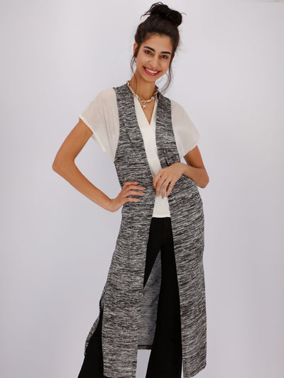 OR Jackets & Cardigans H.MED.GREY / SM Maxi Length Heather Open Vest