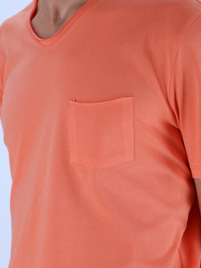 OR T-Shirts Chest Pocket V-Neck Solid T-Shirt