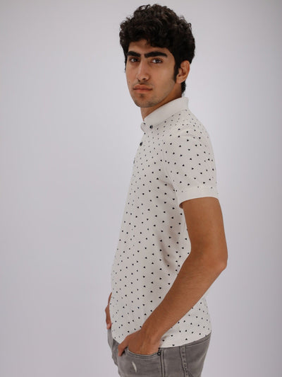 OR Polos All-Over Print Turned-Down Collar Short Sleeve Polo Shirt