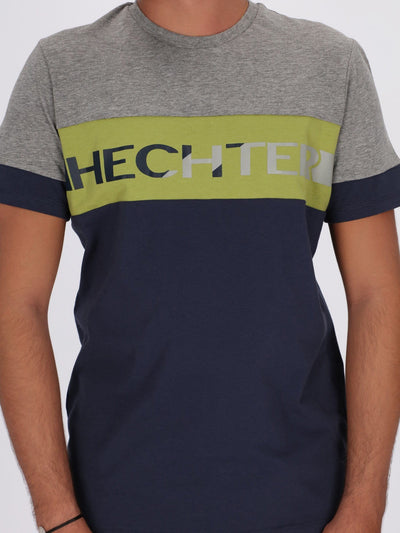 Daniel Hechter T-Shirts Green / S Color Block Printed Short Sleeve T-Shirt