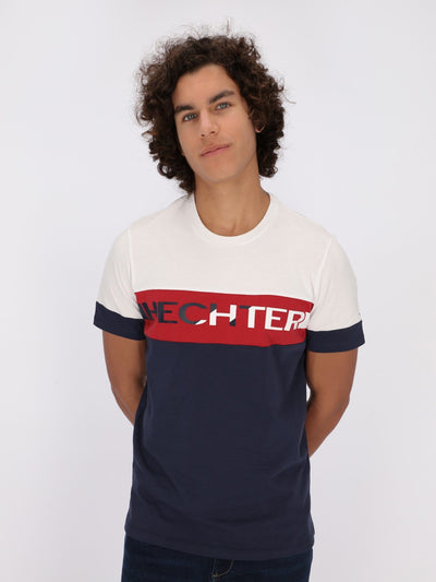 Daniel Hechter T-Shirts Color Block Printed Short Sleeve T-Shirt