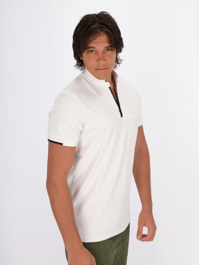 OR Polos Zip Grandad Collar Polo Shirt