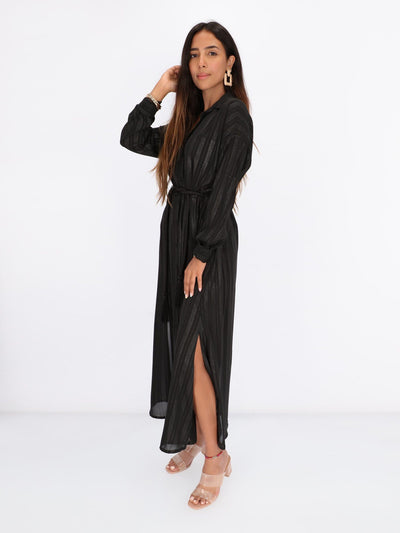 OR Dresses & Jumpsuits Maxi Dress with Vertical Glossy Stripes