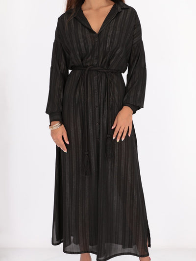 OR Dresses & Jumpsuits Maxi Dress with Vertical Glossy Stripes