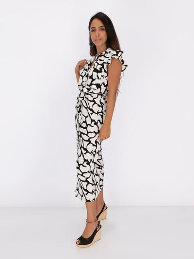 OR Dresses & Jumpsuits Monochrome Midi Dress with Monarch Butterfly Art