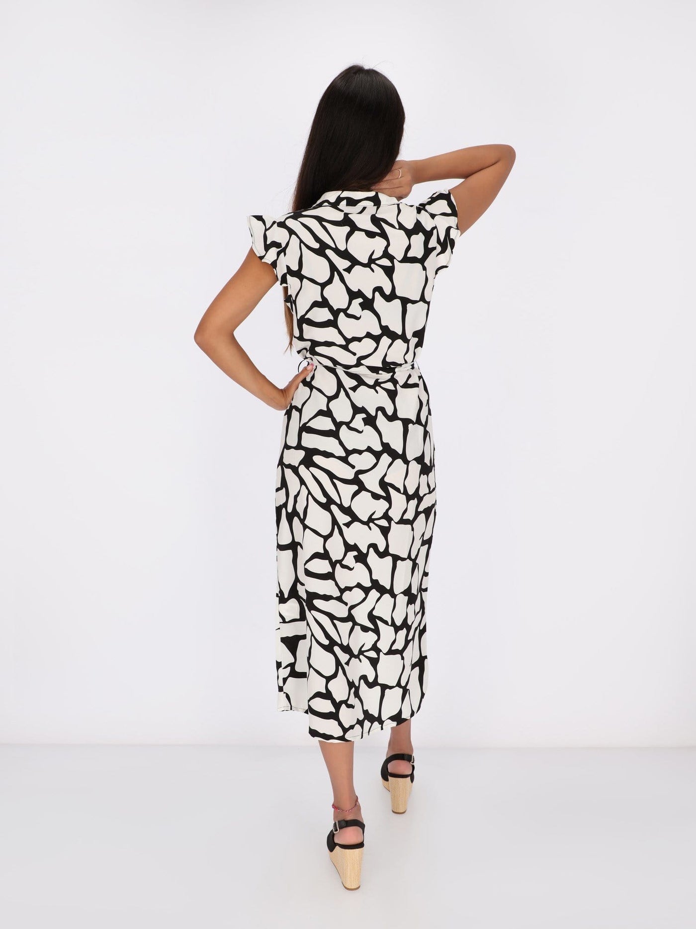 OR Dresses & Jumpsuits Monochrome Midi Dress with Monarch Butterfly Art