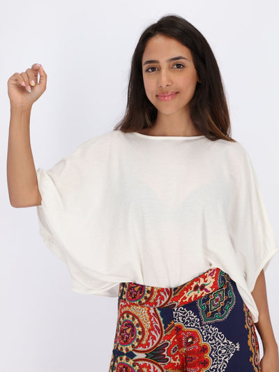 OR Tops & Blouses White / LXL Batwing Loose Top