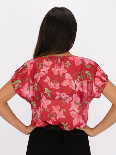 OR Tops & Blouses All Over Froral Print Cropped Length Top