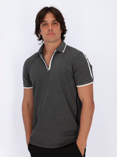 OR Polos Zip-Collar Pique Polo Shirt