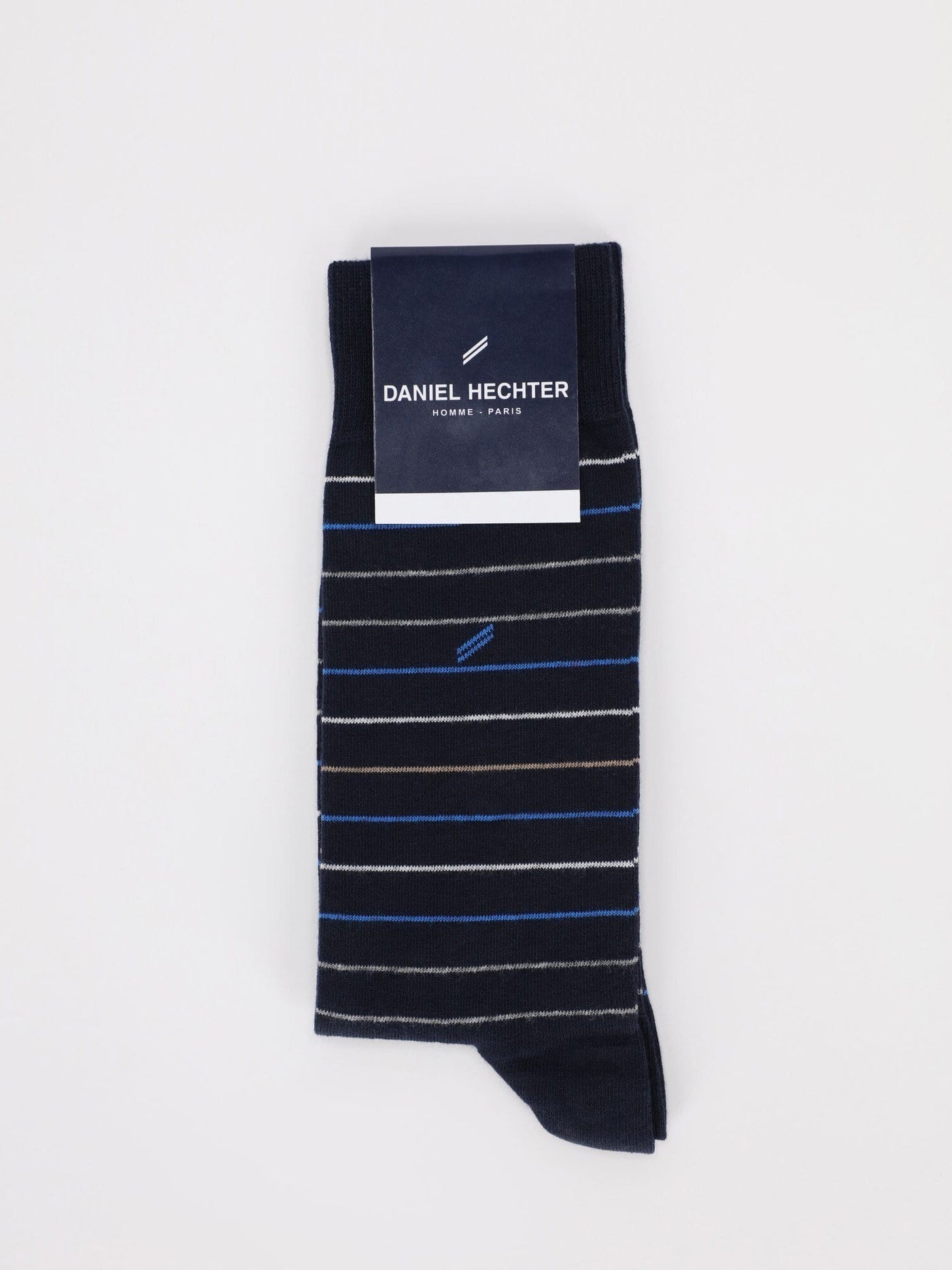 Daniel Hechter Other Accessories Os / NAVY Contrasting Stripes Mid Calf Socks with Logo