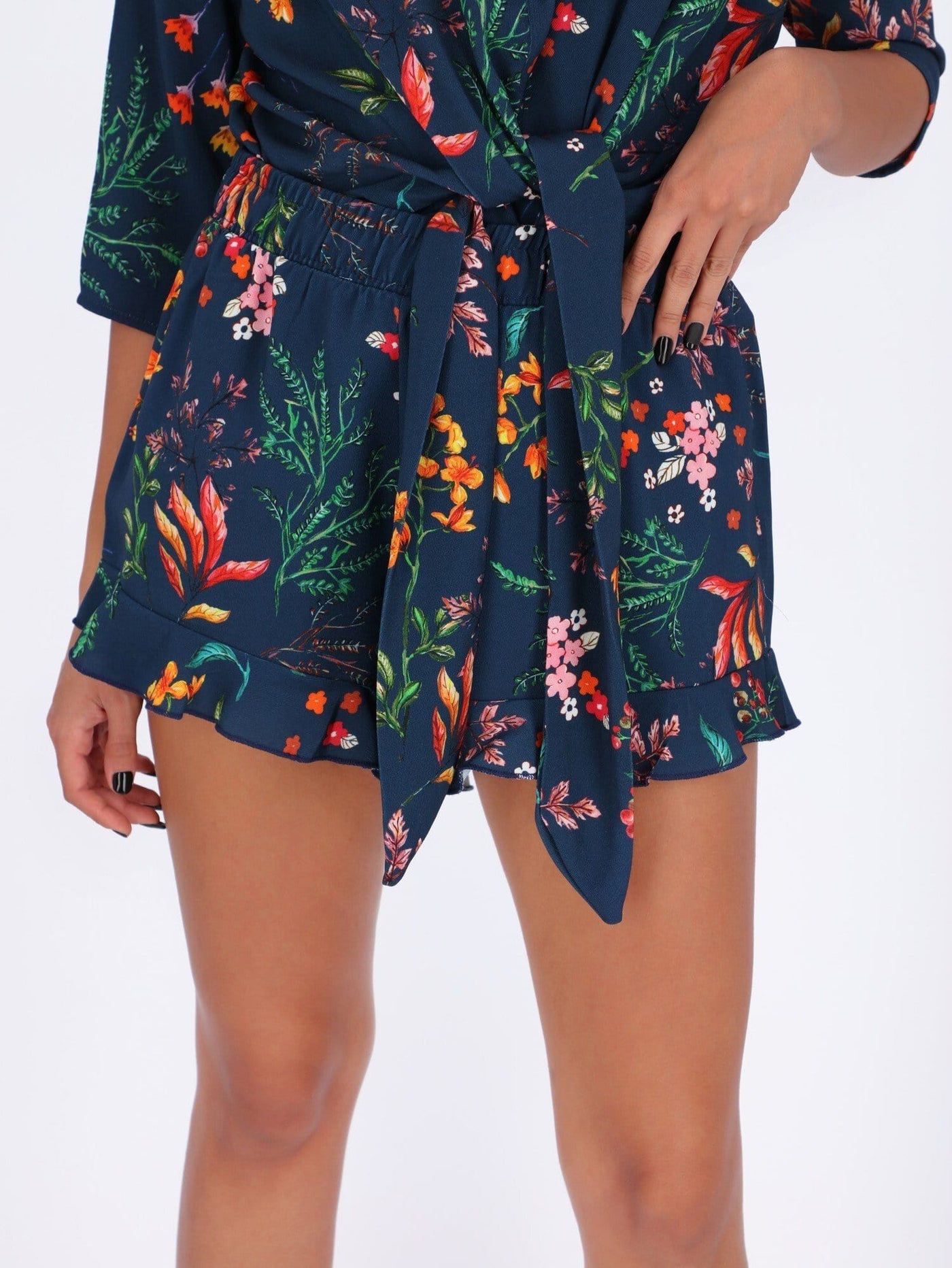 OR Pants & Leggings Estate Blue / S Floral Printed Casual Shorts