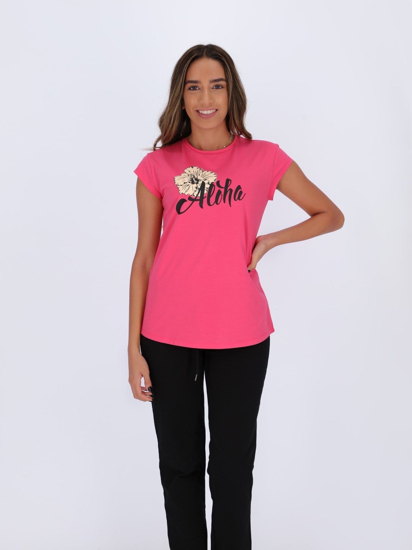 OR Tops & Blouses T-shirt With Cap Sleeve and Front Text Print