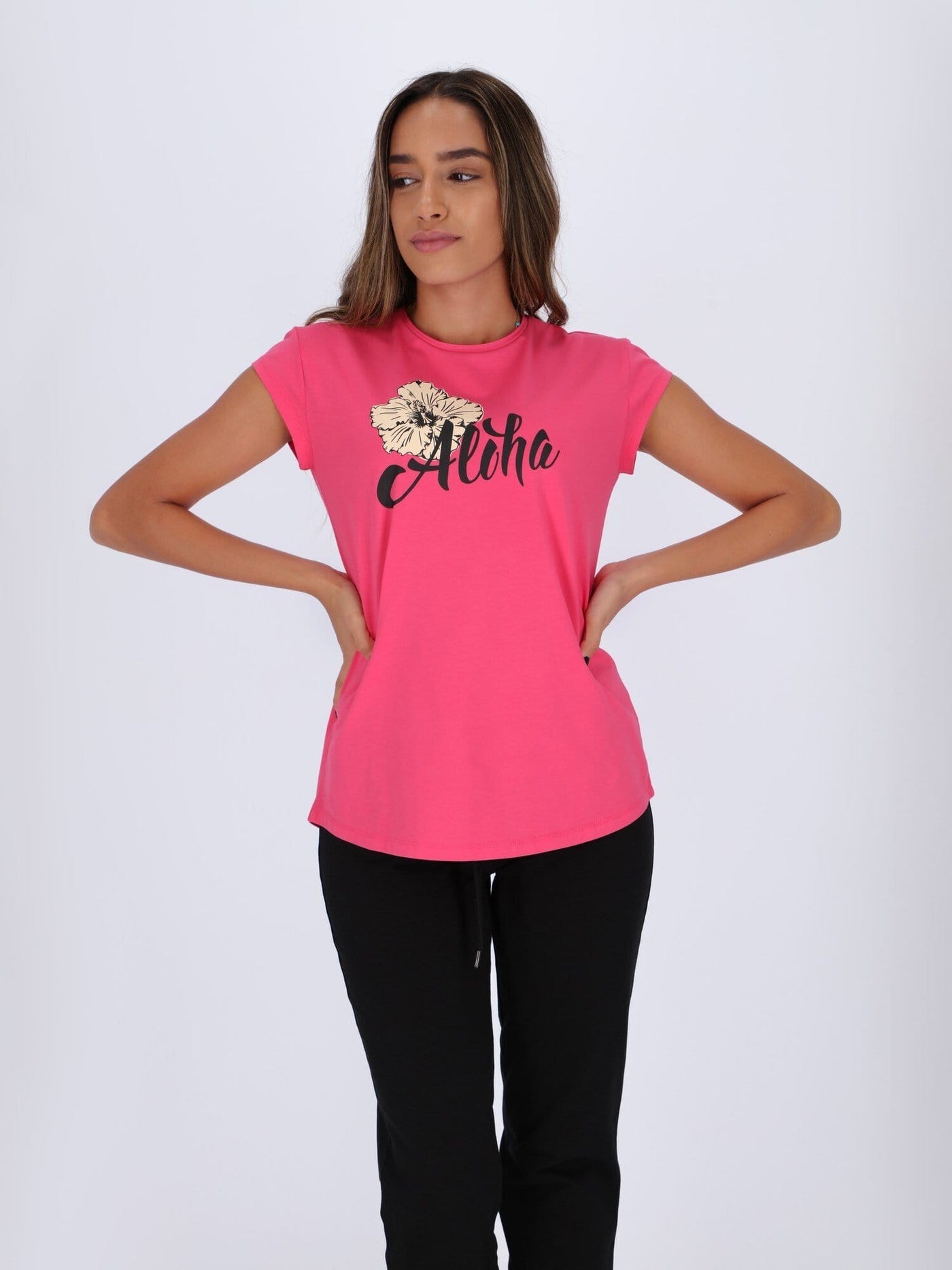 OR Tops & Blouses T-shirt With Cap Sleeve and Front Text Print