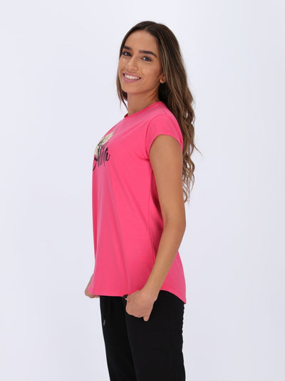 OR Tops & Blouses T-shirt With Cap Sleeve and Front Text Print