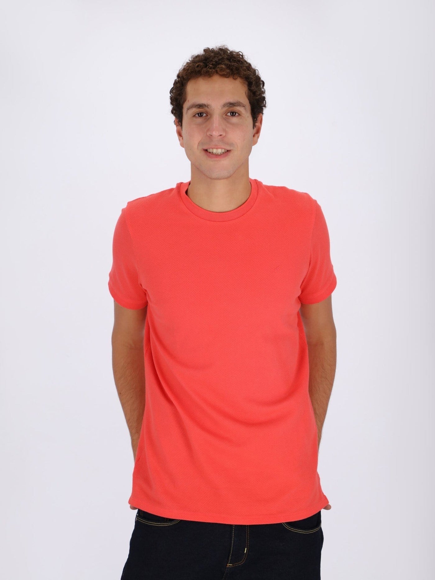 Daniel Hechter T-Shirts WATERMELON RED / L Basic T-shirt with Crew Neck