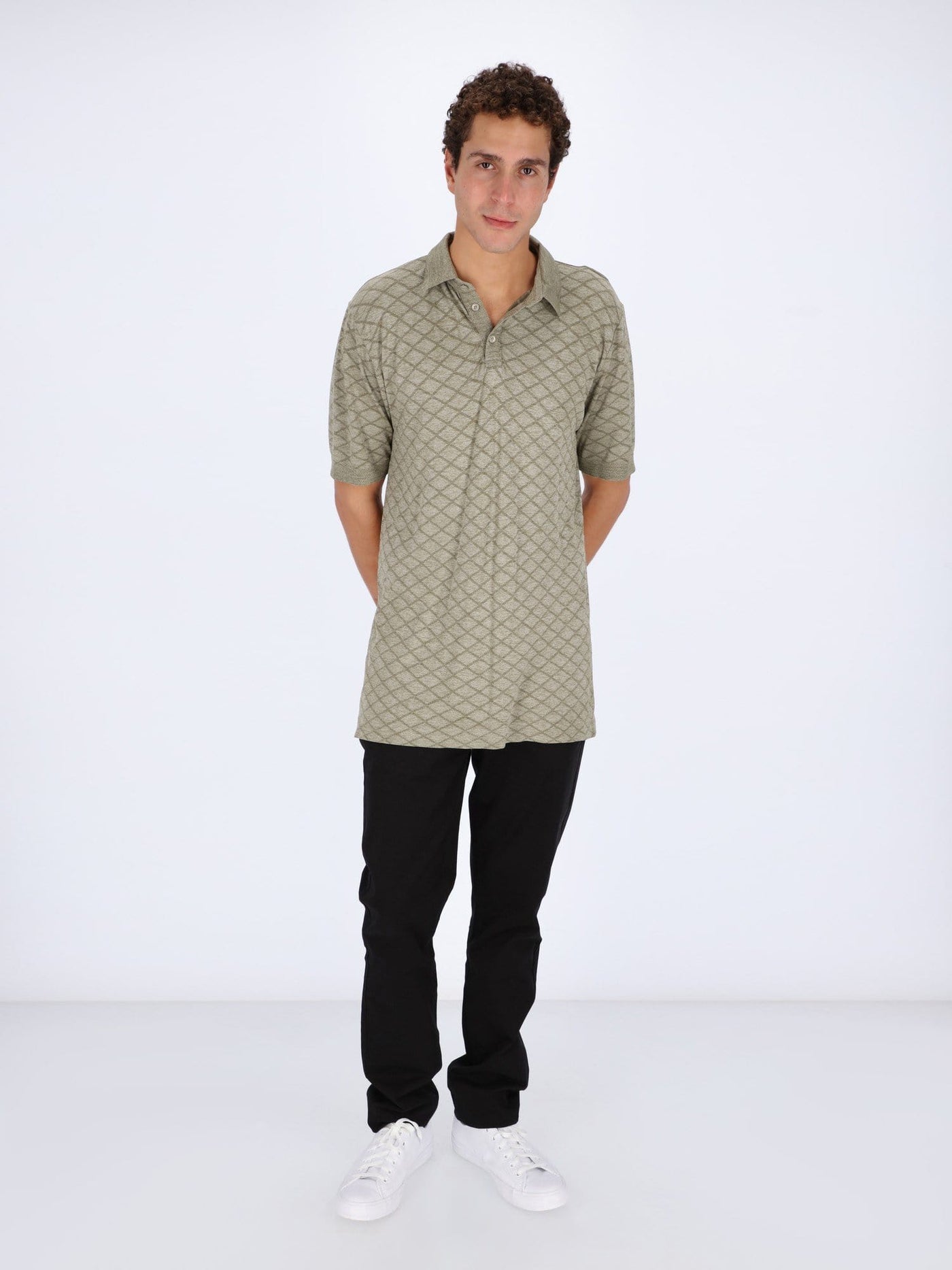 Daniel Hechter Polos Polo Shirt with Seamless Chainlink Pattern