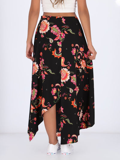 OR Skirts & Shorts Floral Print Long Skirt with Waistband