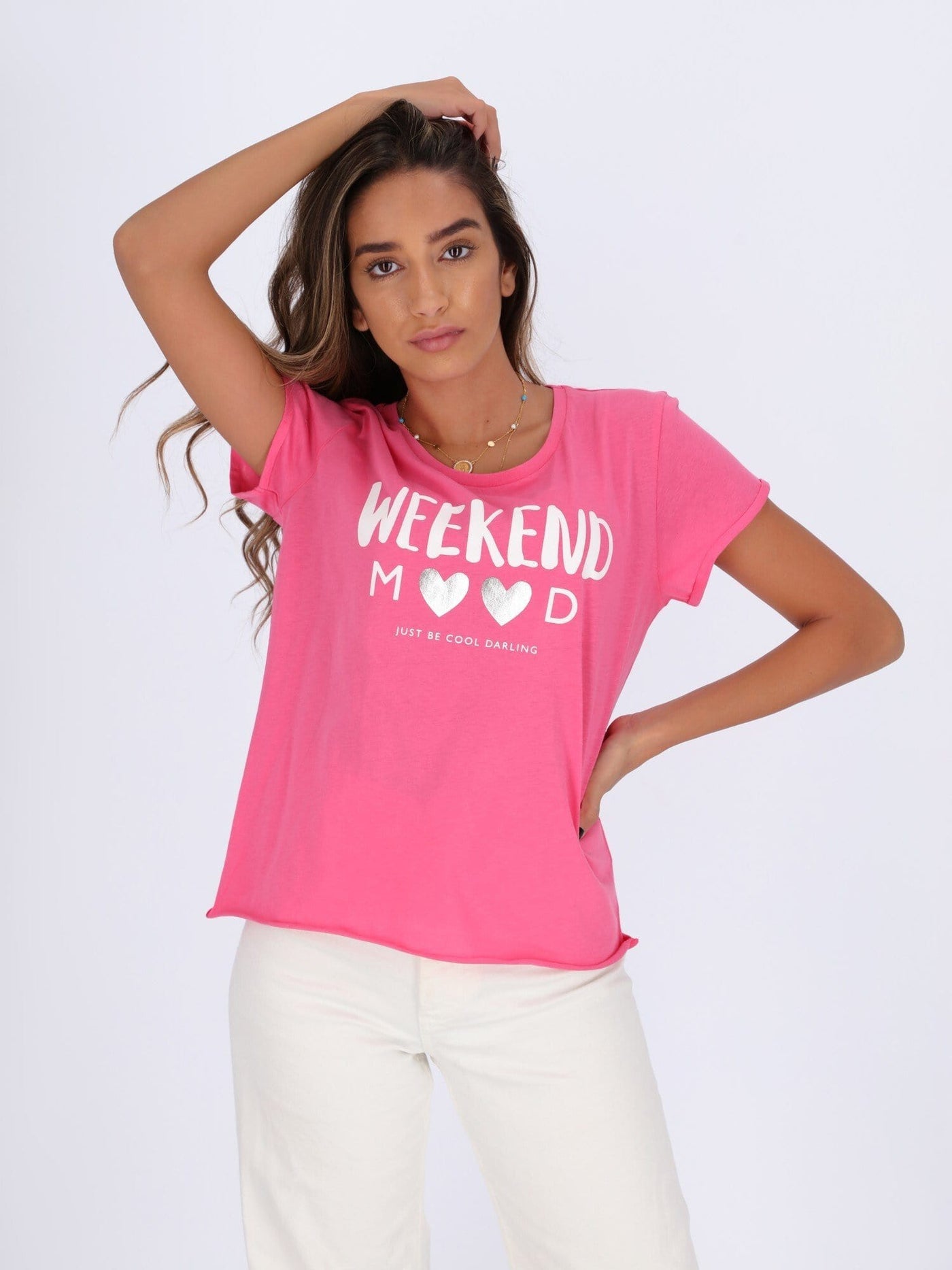 OR Tops & Blouses Front Text Print Cap Sleeve T-Shirt