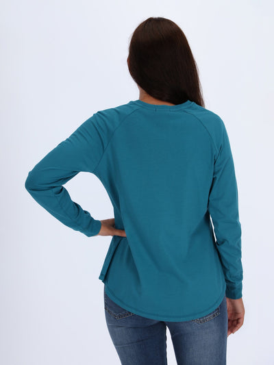 OR Tops & Blouses Front Print Top with Raglan Sleeve