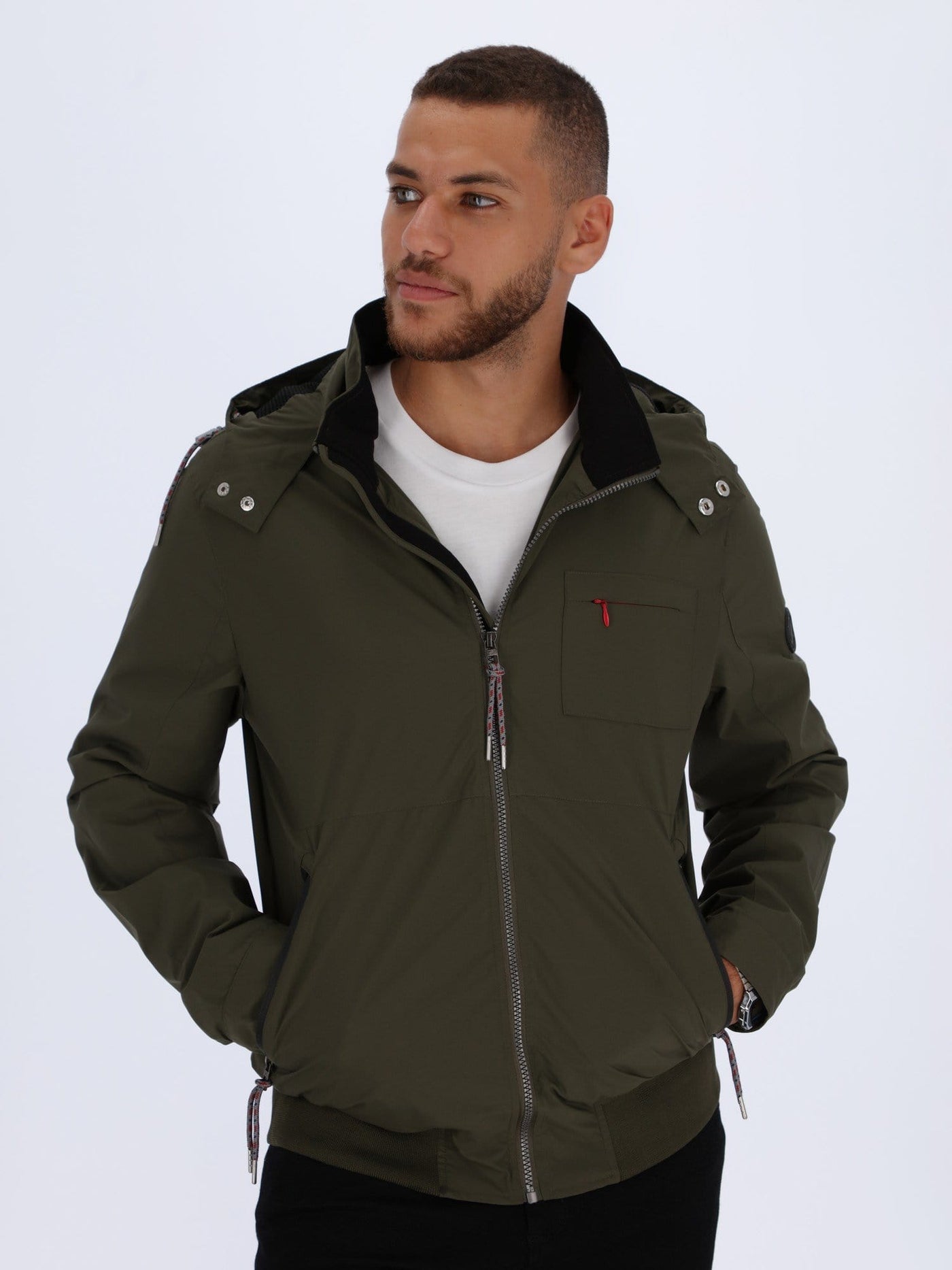 Daniel Hechter Jackets OLIVE / 46 Parka Jacket with Hood