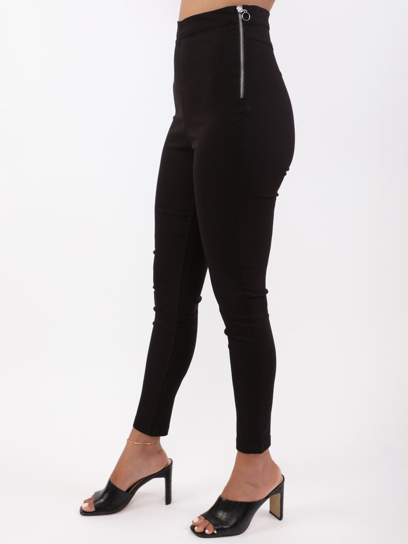 OR Pants & Leggings 36 / BLACK High Waist Leggings with Side Zipper