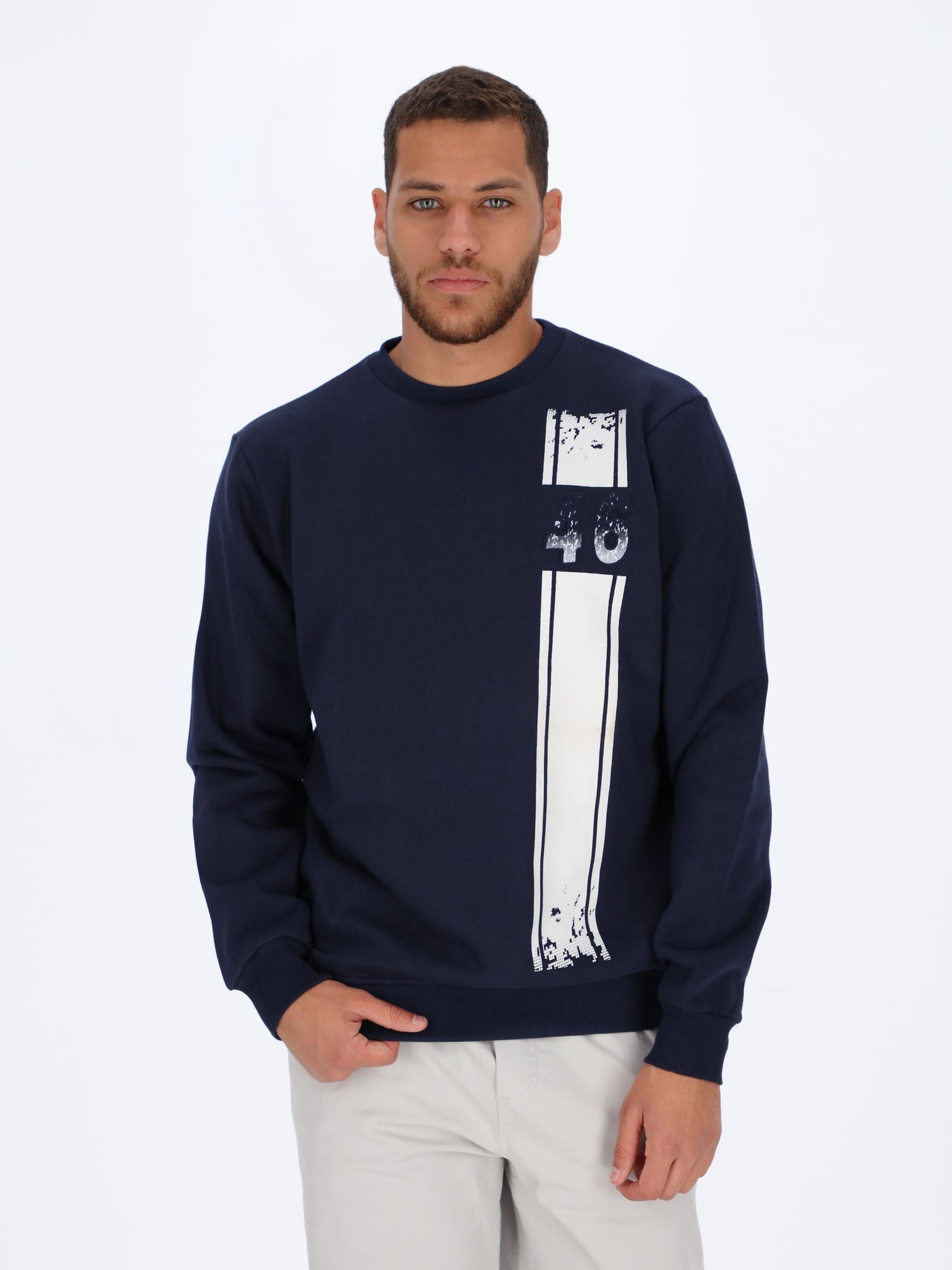 O'Zone Men's Front Side Striped Sweatshirt