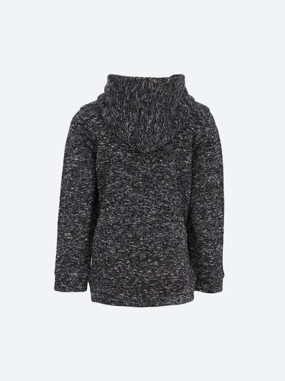 Contrast Zip Flecked Hoodie