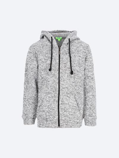 Contrast Zip Flecked Hoodie