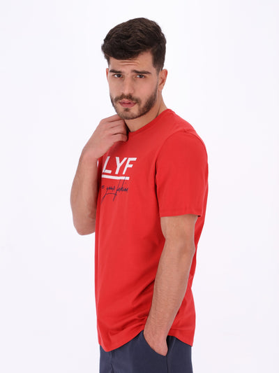 Men's Front Text Print T-Shirt