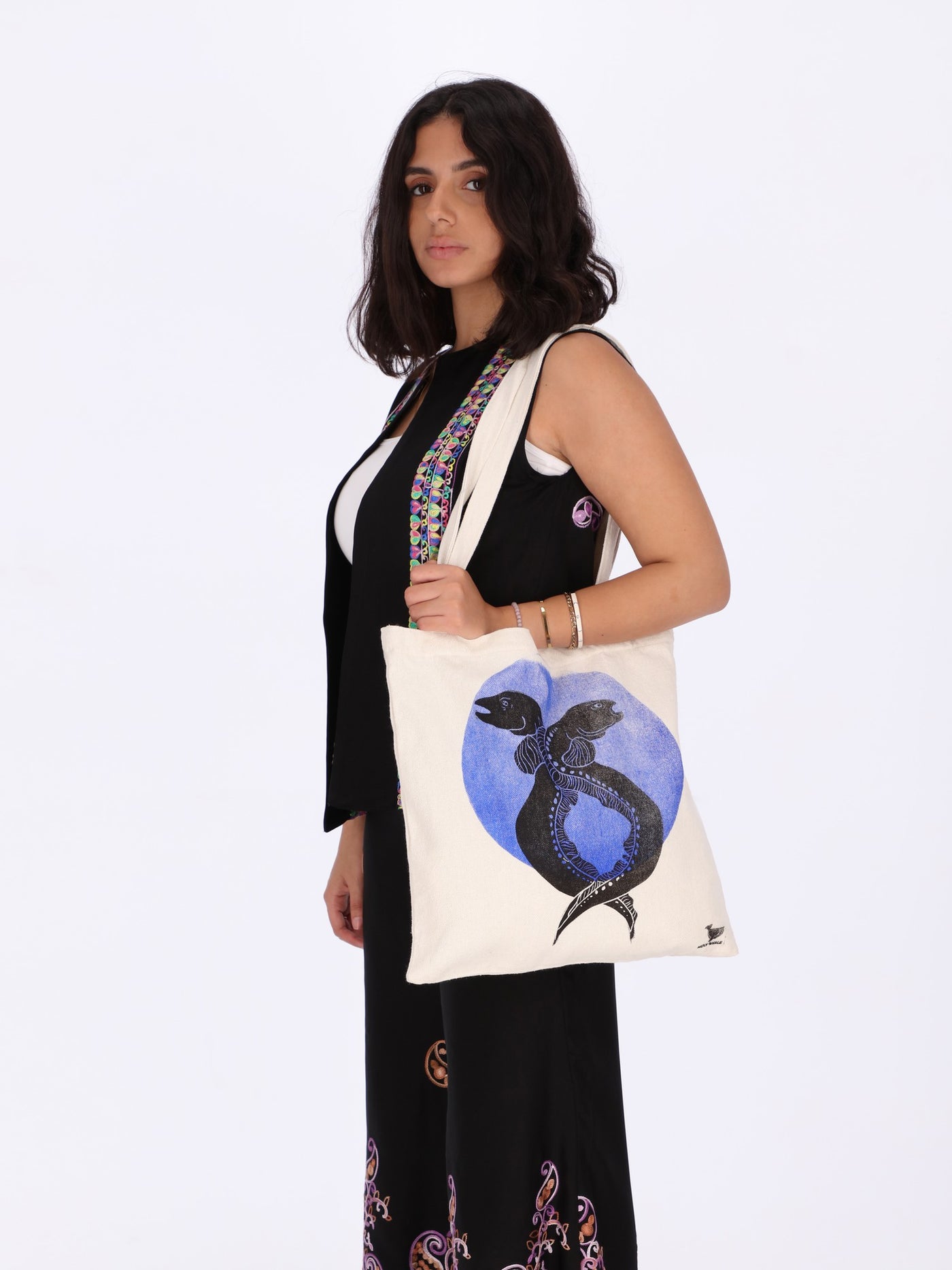 Holy Whale Unisex Eel Print Tote Bag