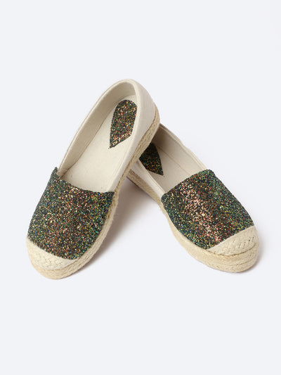 Espadrilles - Textured - Straw Heel