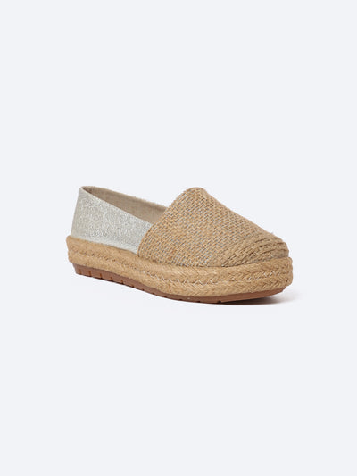 Espadrilles - Half Glitter and Half Straw