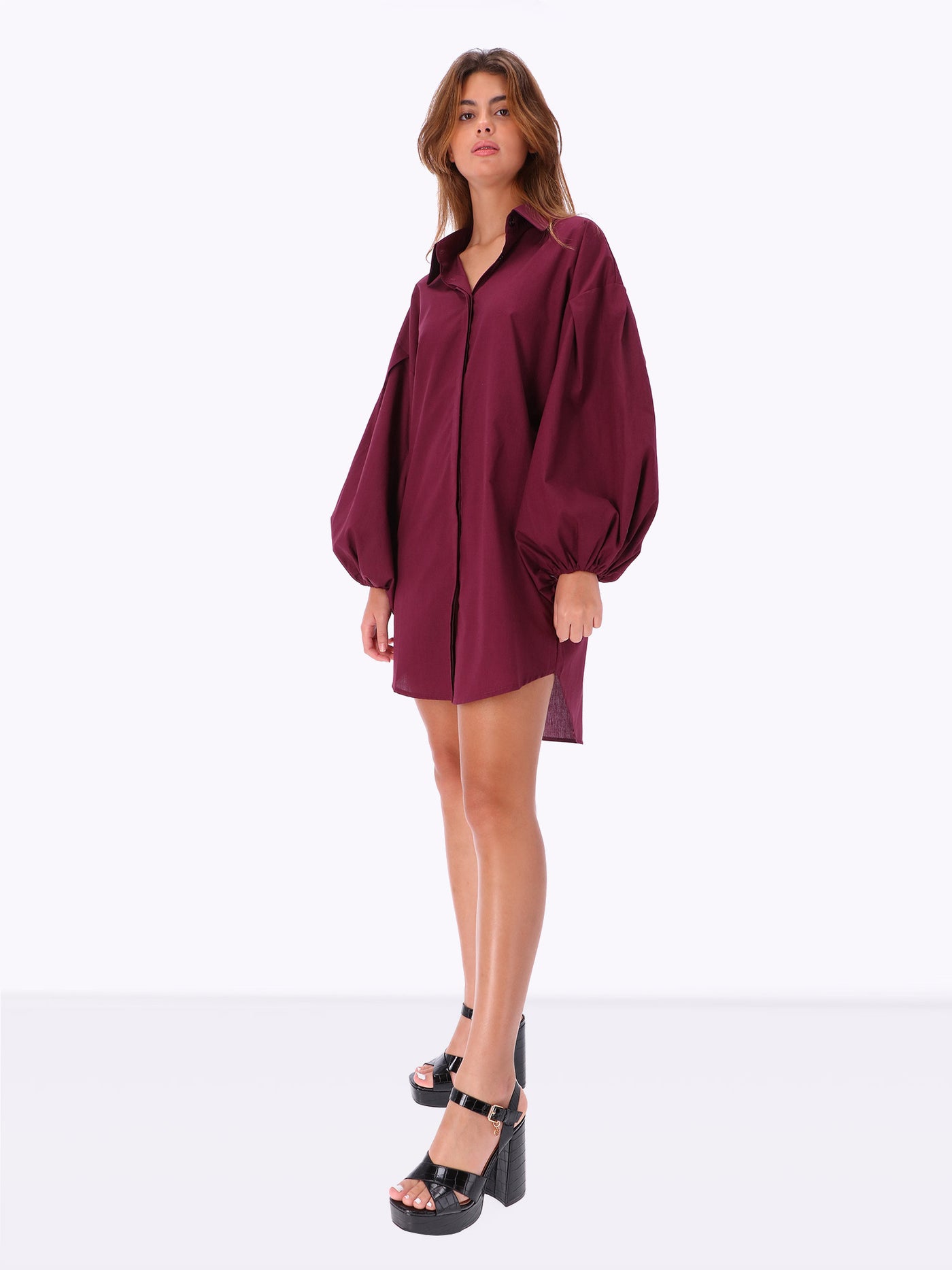 Leocansa Womens Puffy Sleeves Chemise