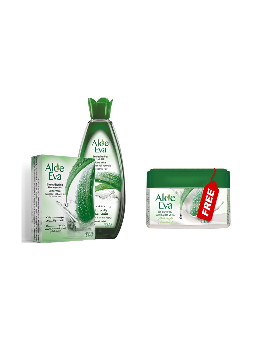 Eva Women s Hair Ampoules Aloe Eva with Aloe Vera + Aloe Eva Hair Oil with Aloe Vera 200ML + Aloe Eva Hair cream with Aloe Vera 85gm gift