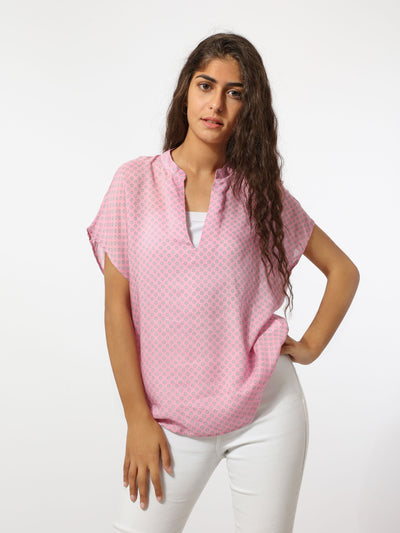 Blouse - Deep V-Neck - Slip-on